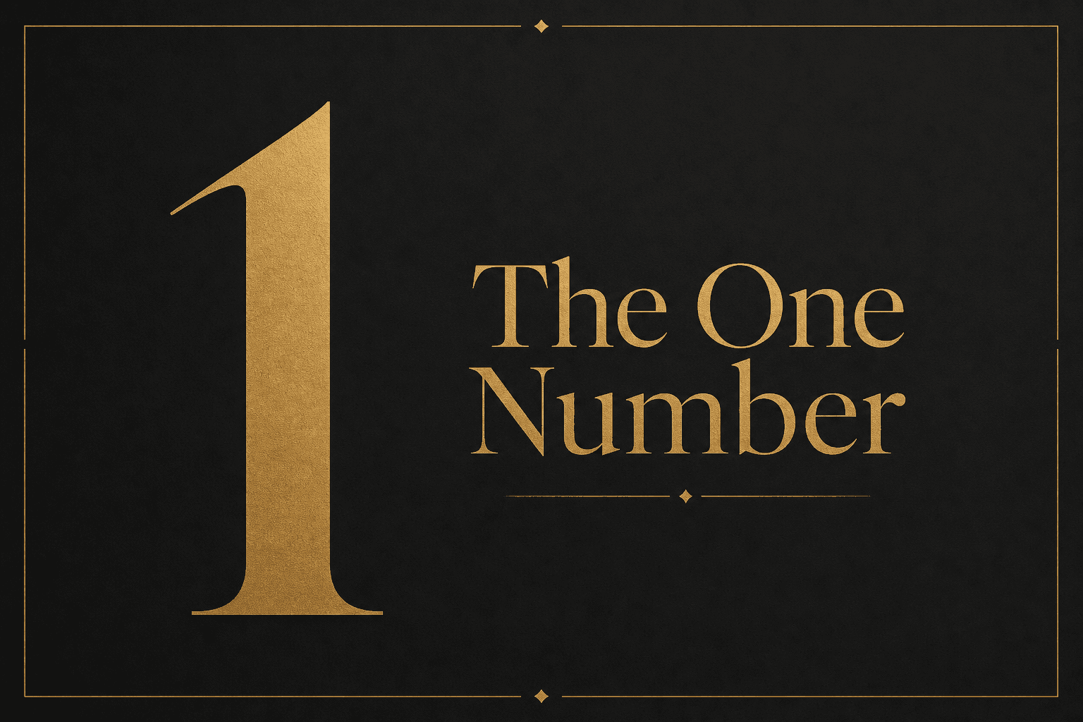 Editorial layout with a single gold number on charcoal